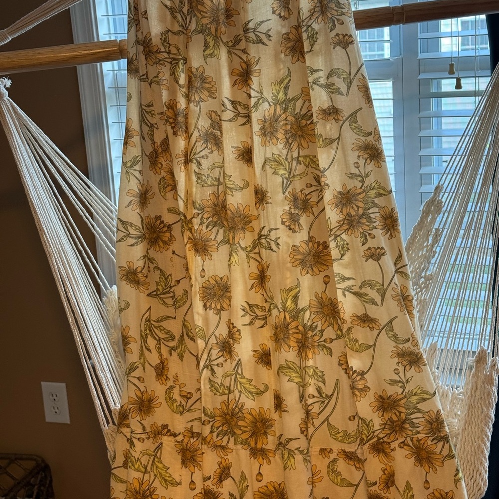 Anthropologie “Significant Other” Floral Print Maxi with Yellow & Green Accents